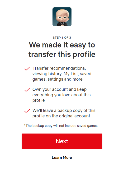how to netflix profile transfer