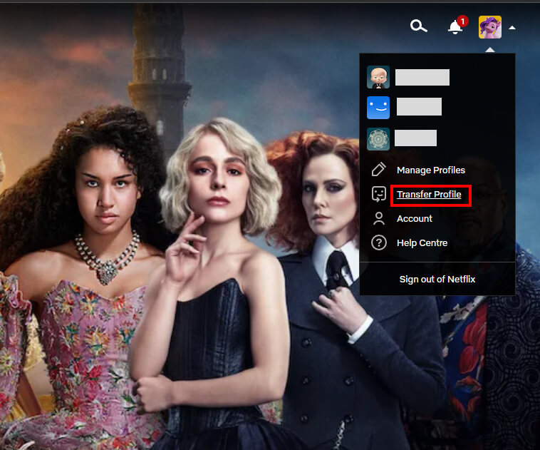 netflix profile transfer feature